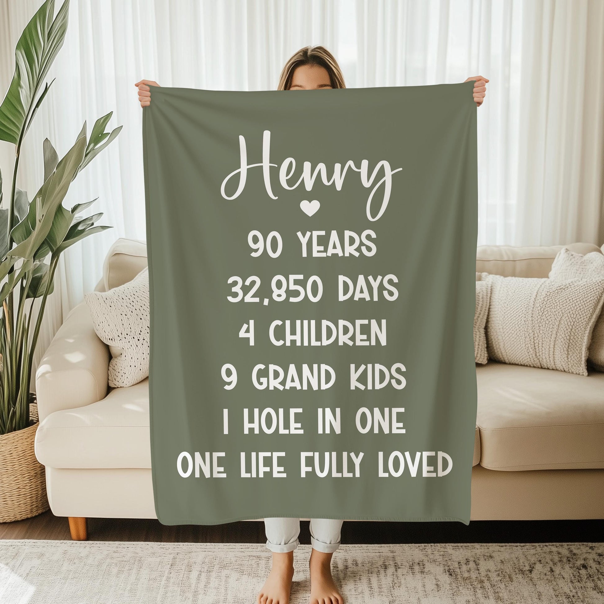 90th Birthday Blanket Gift for Grandma  Grandpa Celebrate 1935 Milestone Blankets