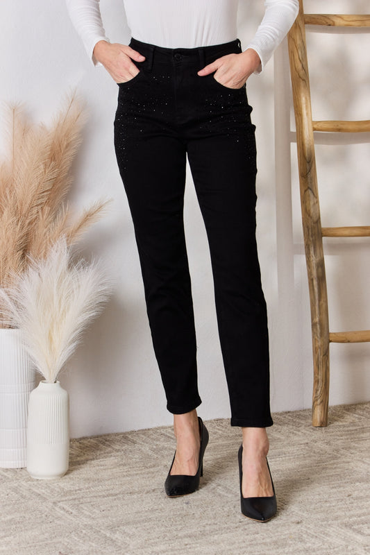 Judy Blue Full Size Rhinestone Embellished Slim Jeans - Premium  - Just $74.02! Shop now at Nine Thirty Nine Design