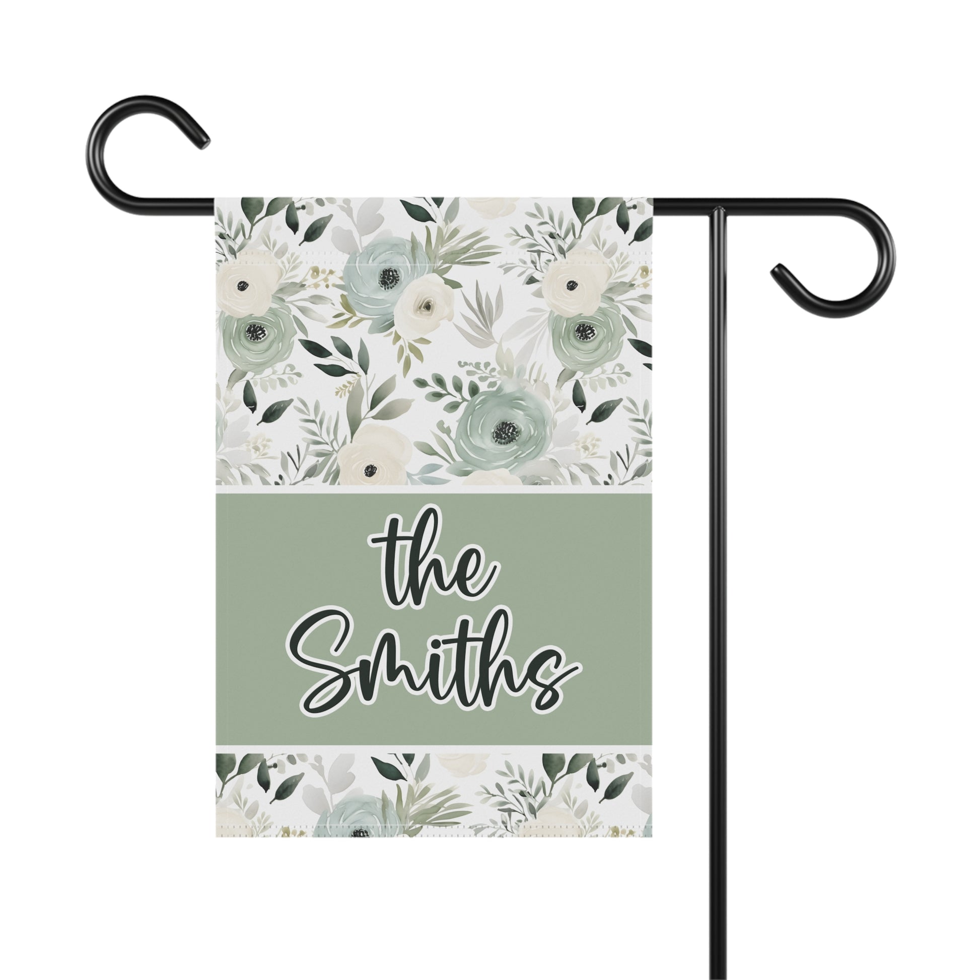 Personalized Sage Green Garden Flag Home Decor