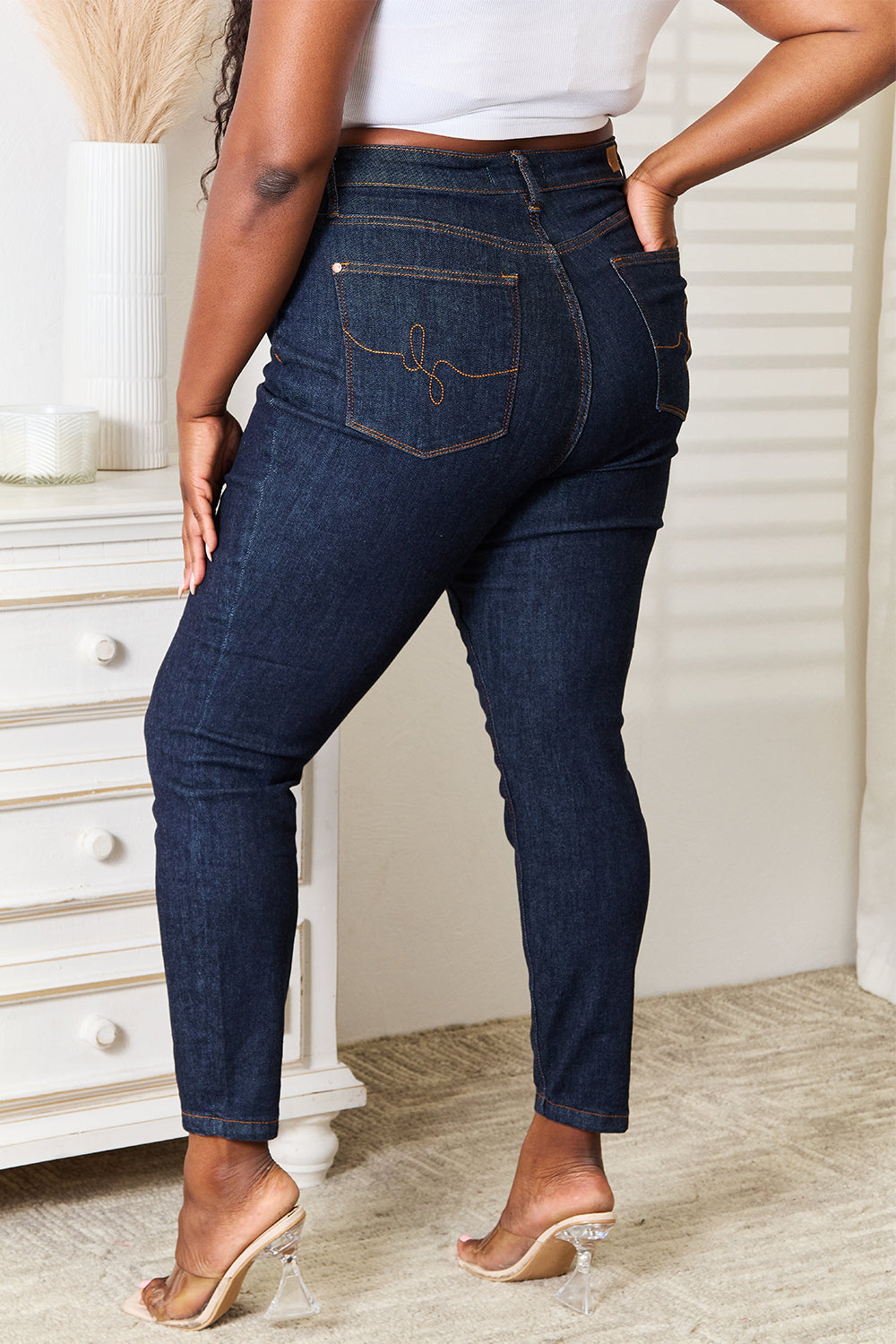 Judy Blue Full Size High Waist Pocket Embroidered Skinny Jeans - Premium  - Just $64! Shop now at Nine Thirty Nine Design