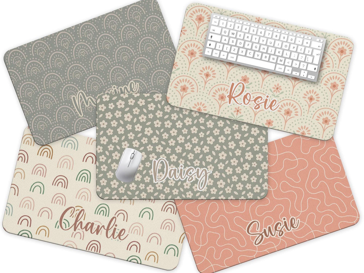 Name Desk Pad, Personalized Mouse Pad, Monogram Preppy Desk Office Decor, Large Desk Blotter, Boho Mousepad, Office Gifts 