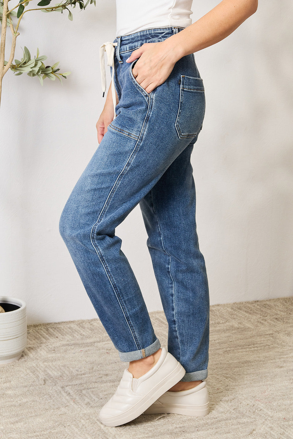 Judy Blue Full Size High Waist Drawstring Denim Jeans - Premium  - Just $67! Shop now at Nine Thirty Nine Design