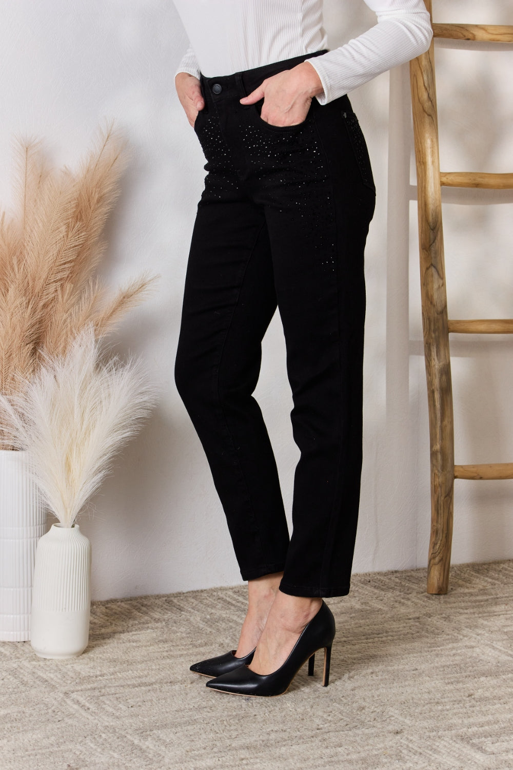 Judy Blue Full Size Rhinestone Embellished Slim Jeans - Premium  - Just $74.02! Shop now at Nine Thirty Nine Design