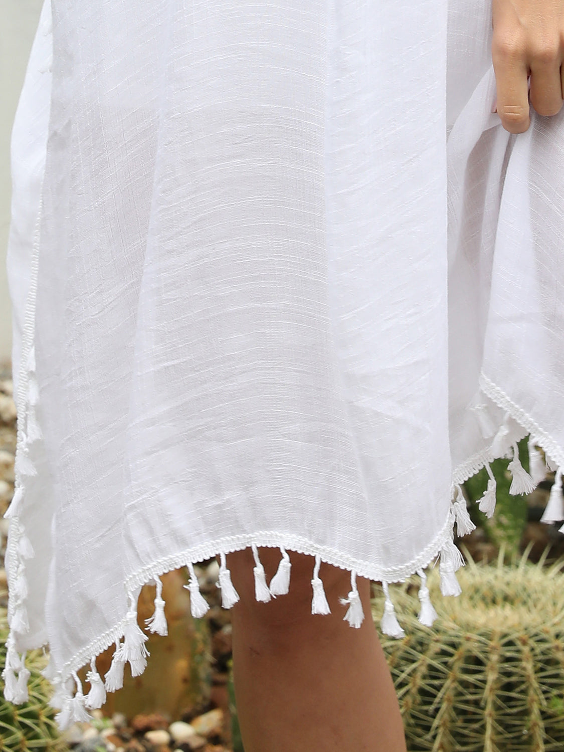 Tassel Cutout Half Sleeve Cover-Up - Premium  - Just $22.60! Shop now at Nine Thirty Nine Design