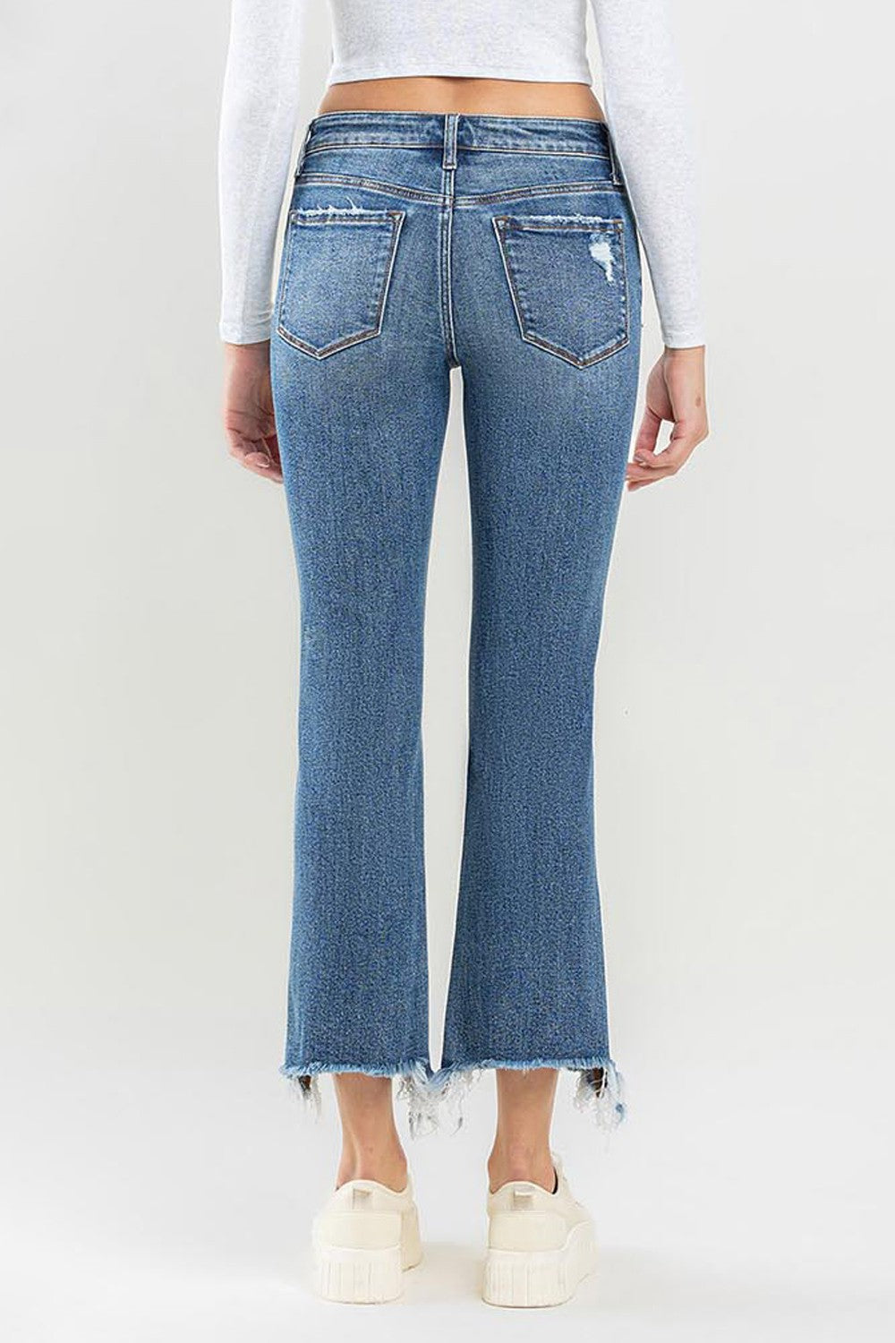 Lovervet Mid Rise Frayed Hem Jeans - Premium  - Just $62.72! Shop now at Nine Thirty Nine Design