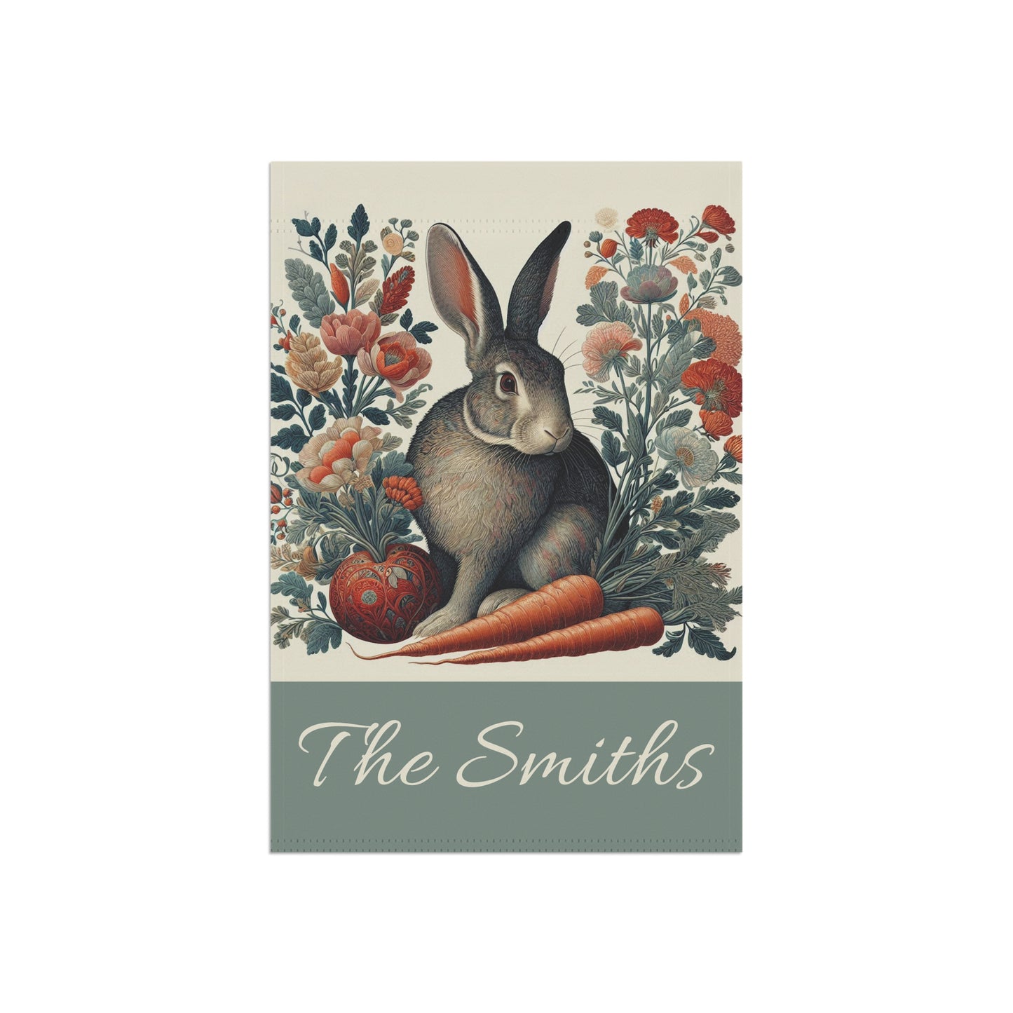 William Morris Personalized Easter Rabbit Garden Flag for Spring Home Decor