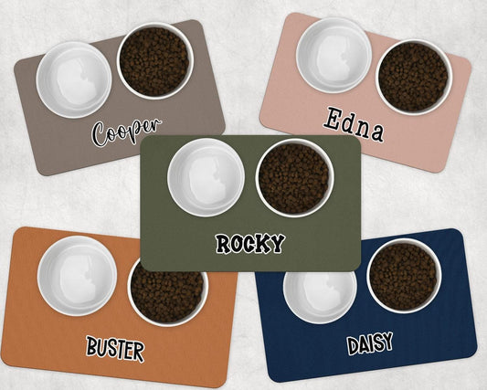 Personalized Pet Food Mat in Solid Colors Pet Mats