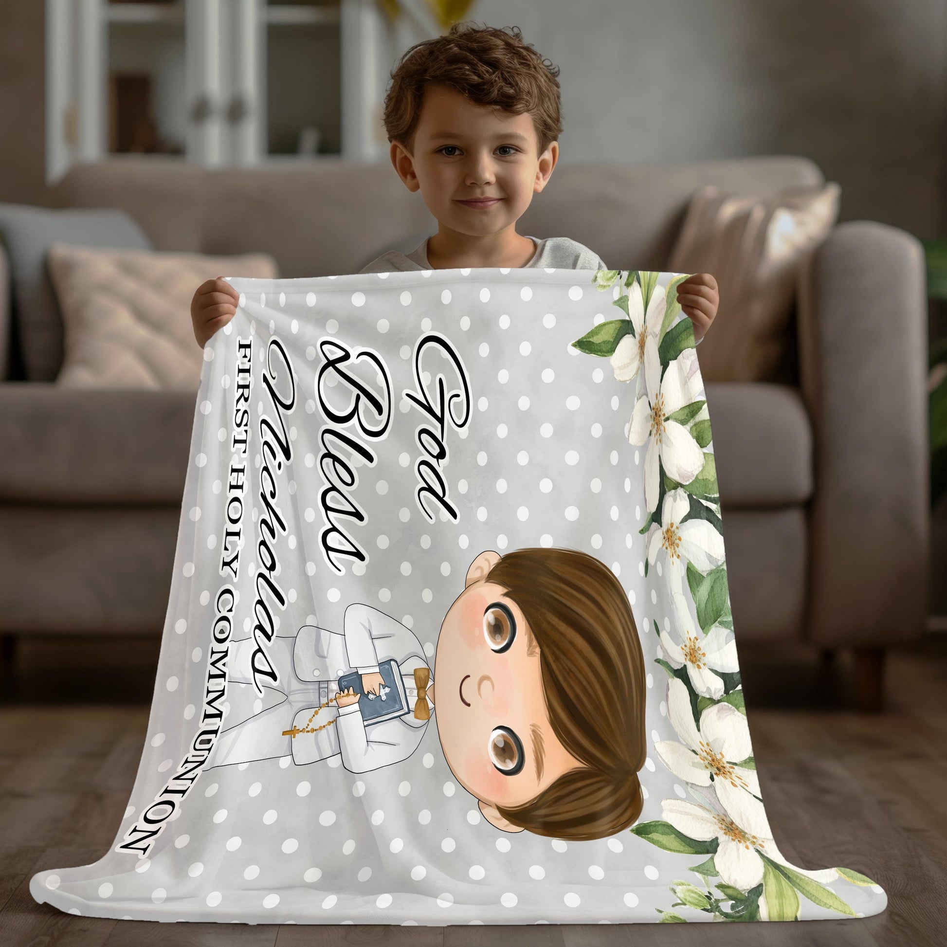 Personalized First Holy Communion Blanket Physical