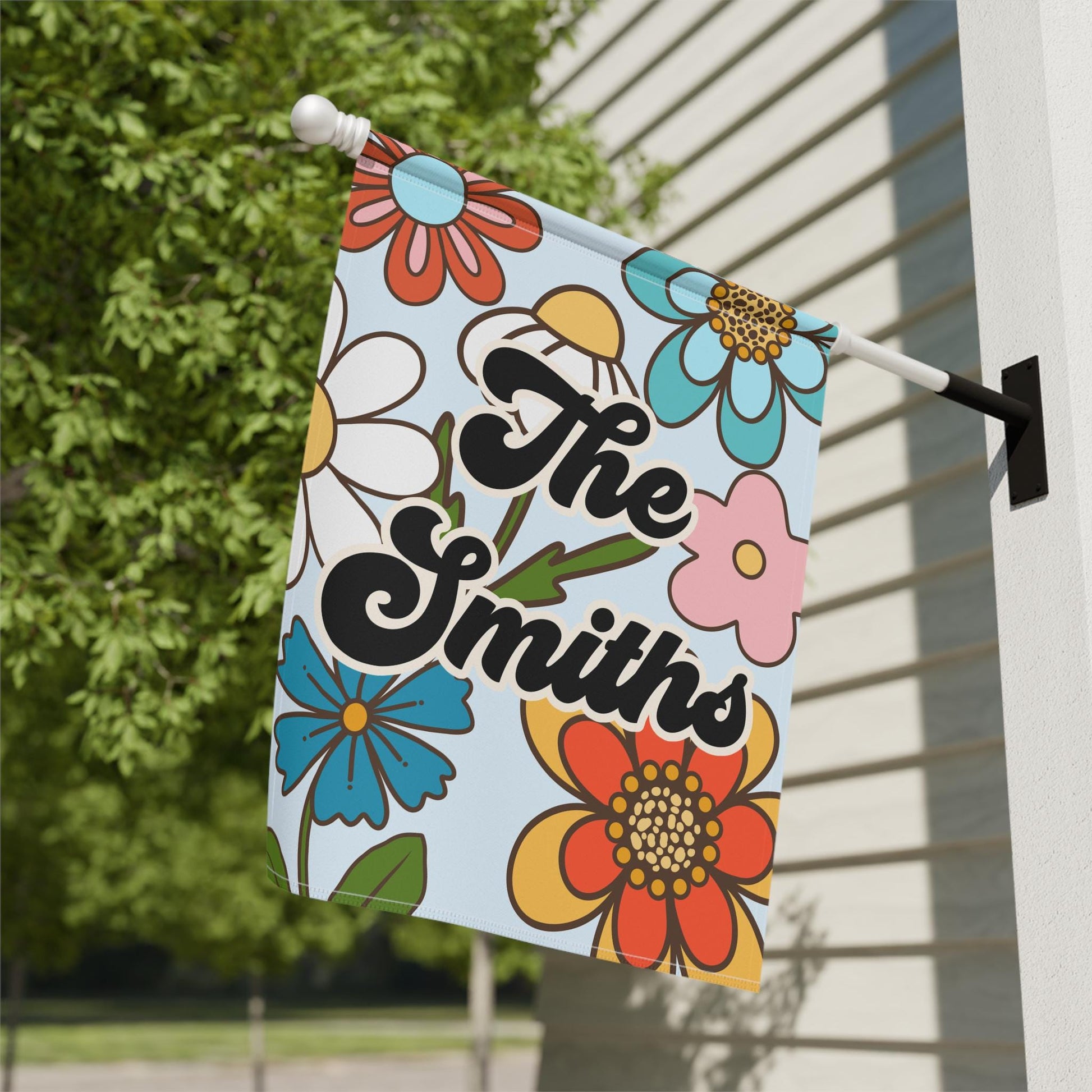 Personalized Retro Flower Garden and Gouse Flag Flags & Windsocks