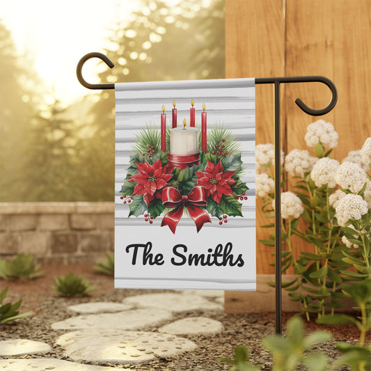 Christmas Candle Personalized Winter Garden Flag - Premium Home Decor - Just $21.50! Shop now at Nine Thirty Nine Design