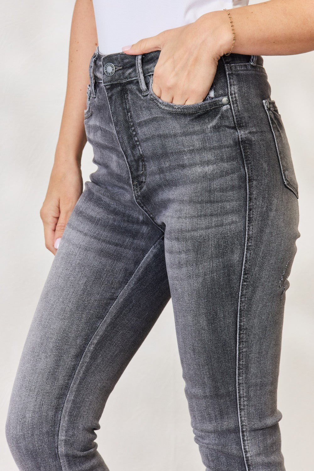 Judy Blue Full Size High Waist Tummy Control Release Hem Skinny Jeans - Premium  - Just $48.76! Shop now at Nine Thirty Nine Design