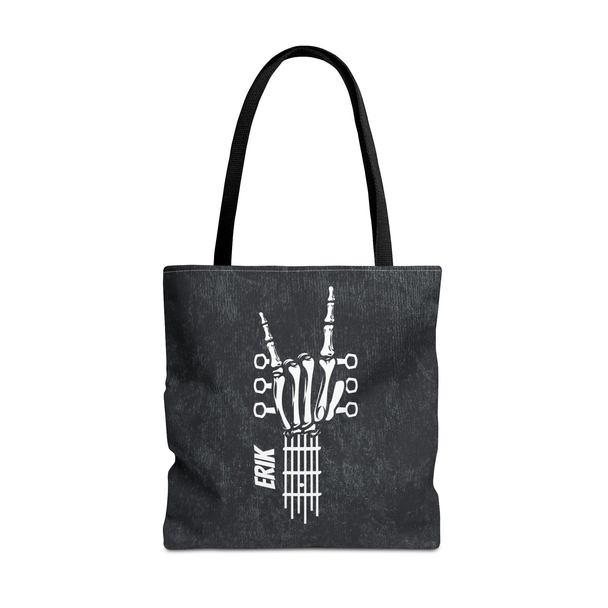 Personalized Skeleton Rock On Hand Guitar Tote Bag Bags