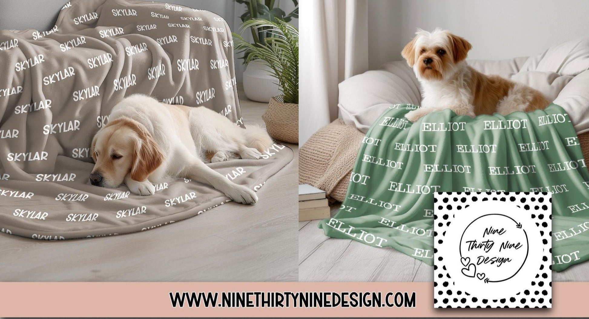 Personalized Polka Dot Pet Food Mat for Dogs and Cats Pet Mats