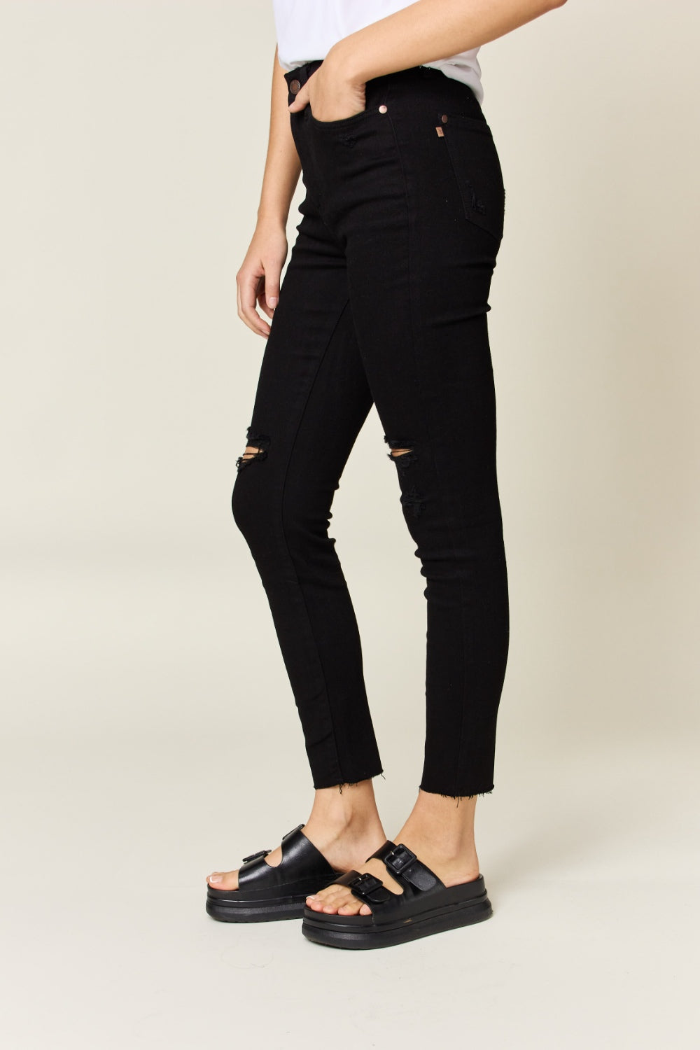 Judy Blue Full Size Distressed Tummy Control High Waist Skinny Jeans - Premium  - Just $62.84! Shop now at Nine Thirty Nine Design