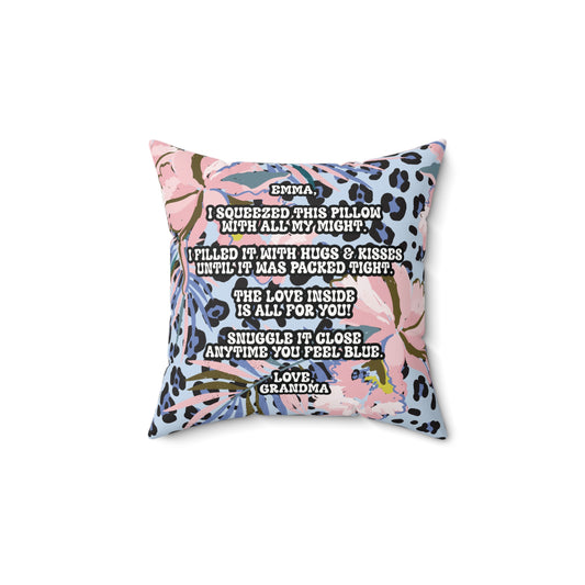 Granddaughter Leopard Pillow With Love From Grandma - Premium Home Decor - Just $28.50! Shop now at Nine Thirty Nine Design