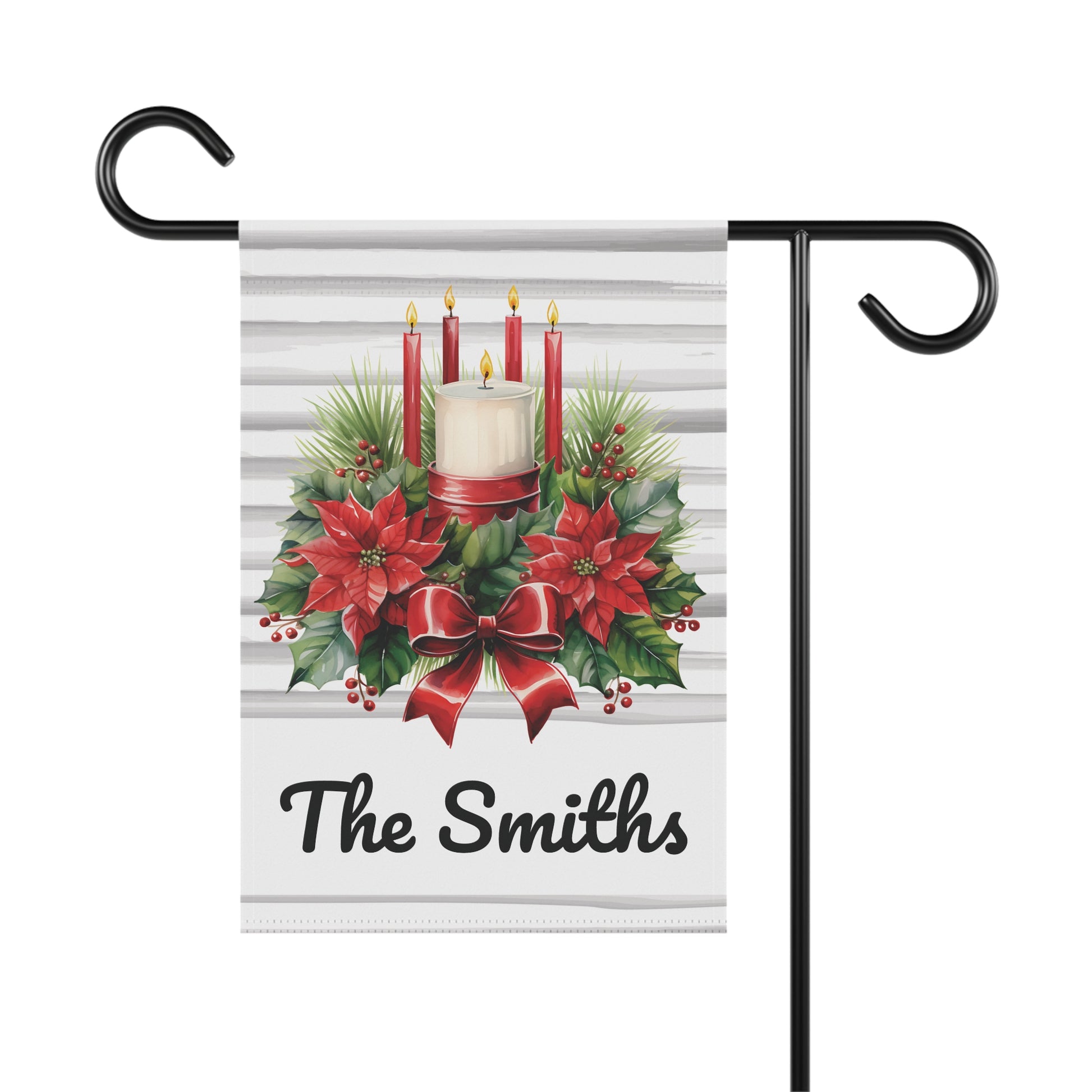 Christmas Candle Personalized Winter Garden Flag - Premium Home Decor - Just $21.50! Shop now at Nine Thirty Nine Design