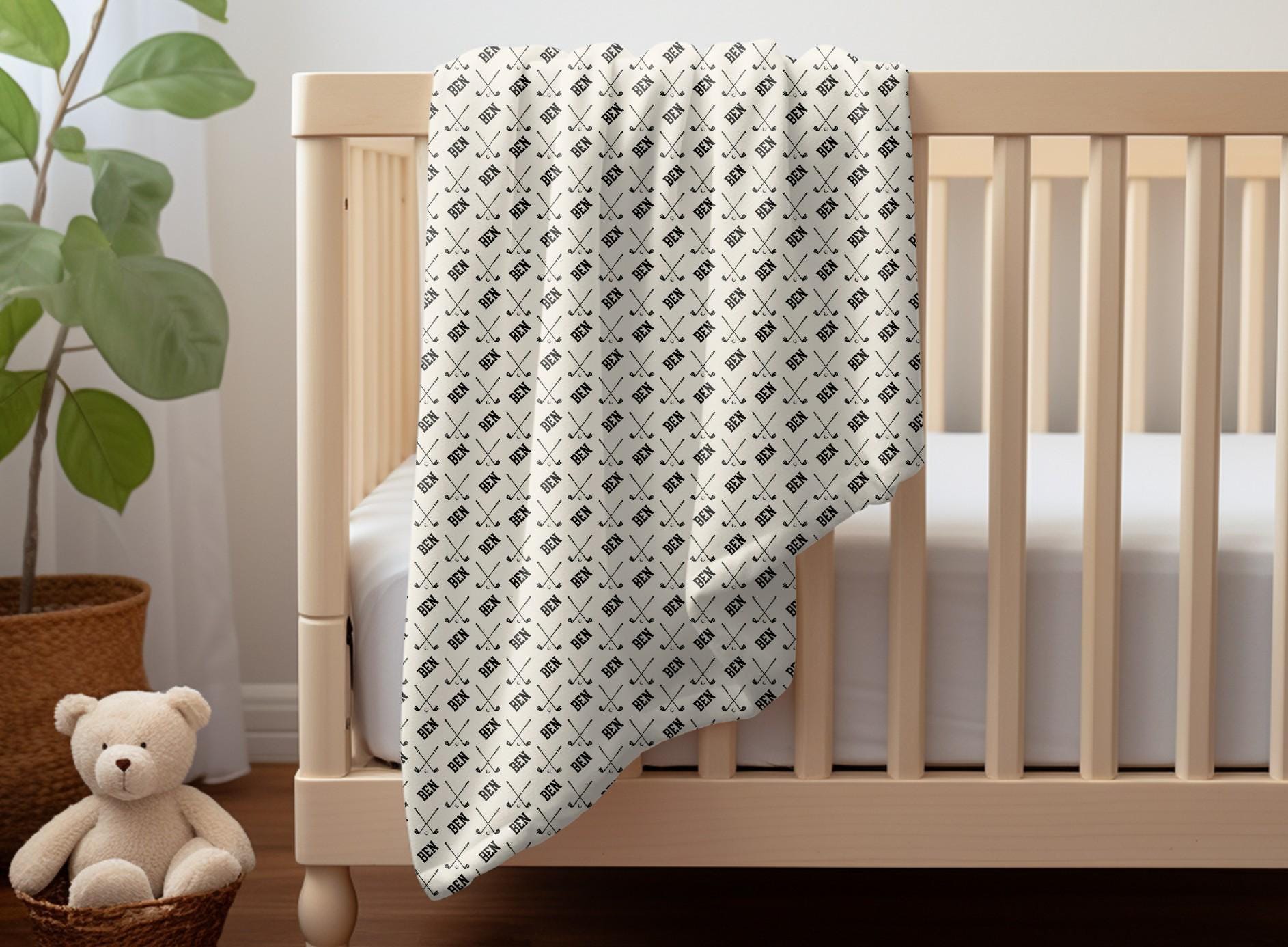 Personalized Golf Blanket - Minky Microfiber Sports Throw Gift Minimalist Decor Physical
