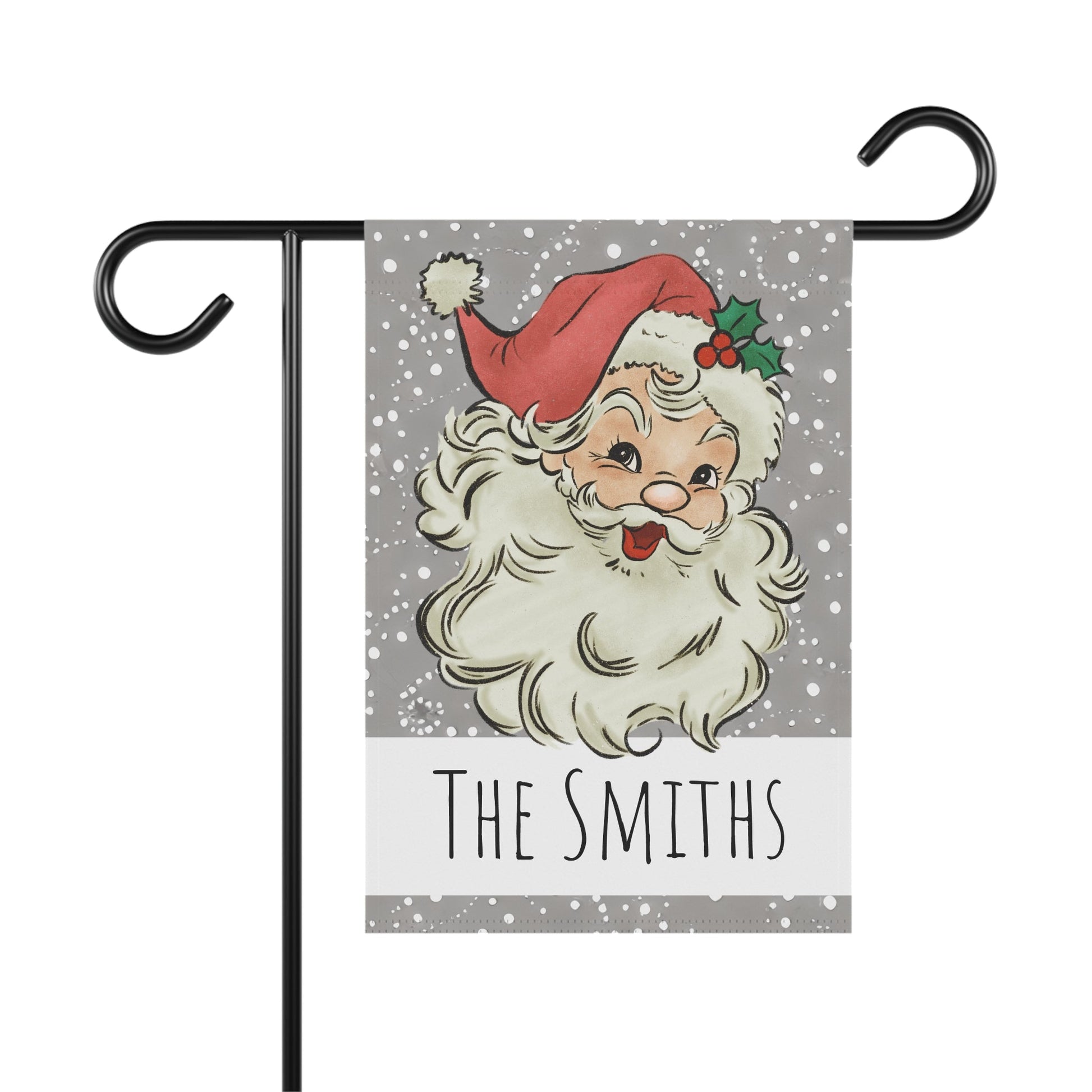 Vintage Santa Winter Personalized Garden Flag - Premium Home Decor - Just $19.99! Shop now at Nine Thirty Nine Design