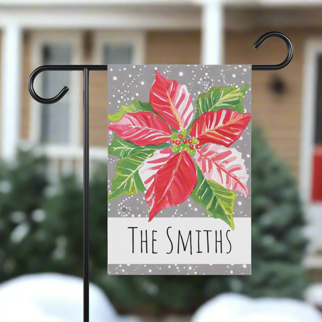 Poinsettia Winter Garden Flag - Premium Home Decor - Just $19.99! Shop now at Nine Thirty Nine Design