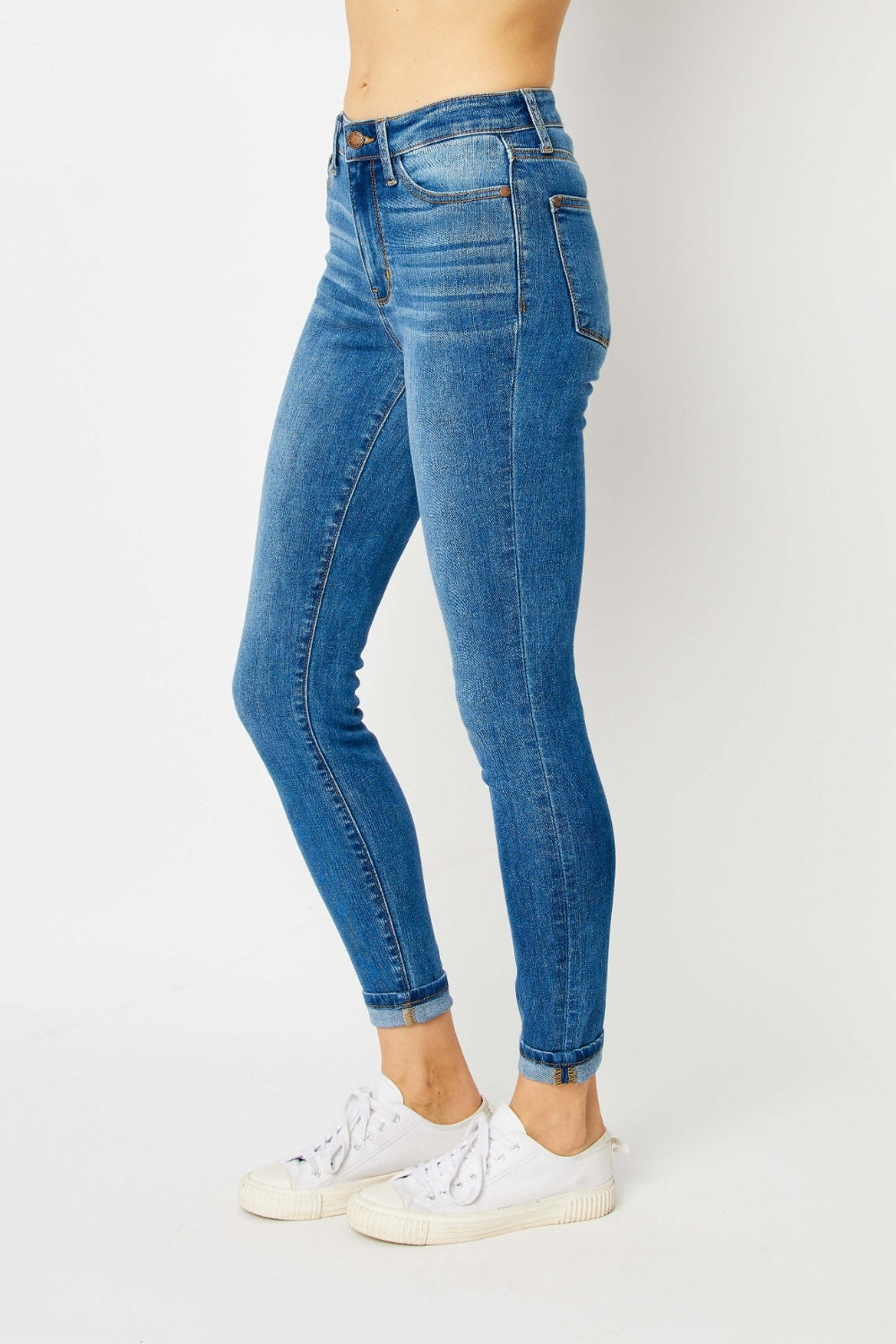 Judy Blue Full Size Cuffed Hem Skinny Jeans - Premium  - Just $61.16! Shop now at Nine Thirty Nine Design