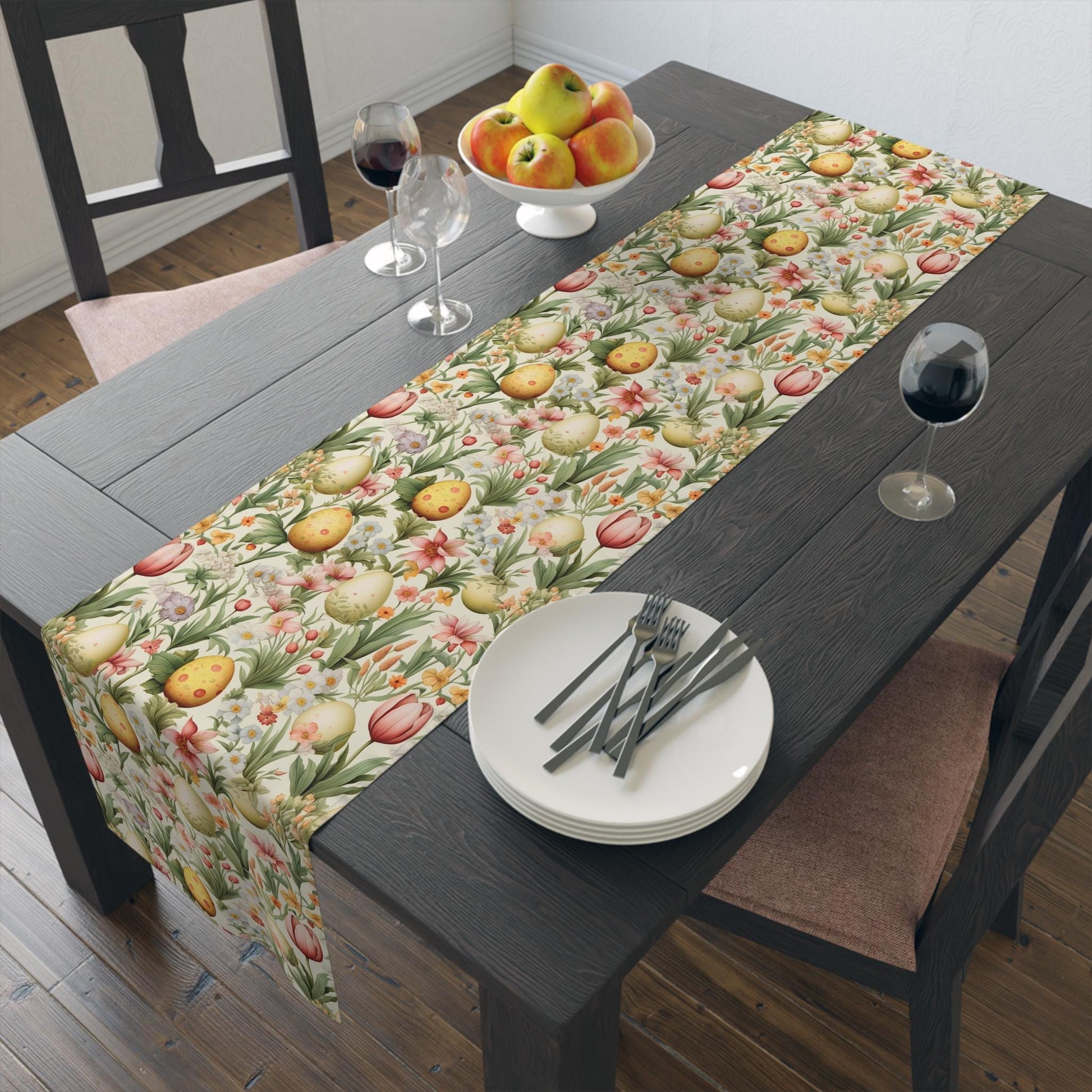 Spring Tulip and Easter Egg Table Runner 