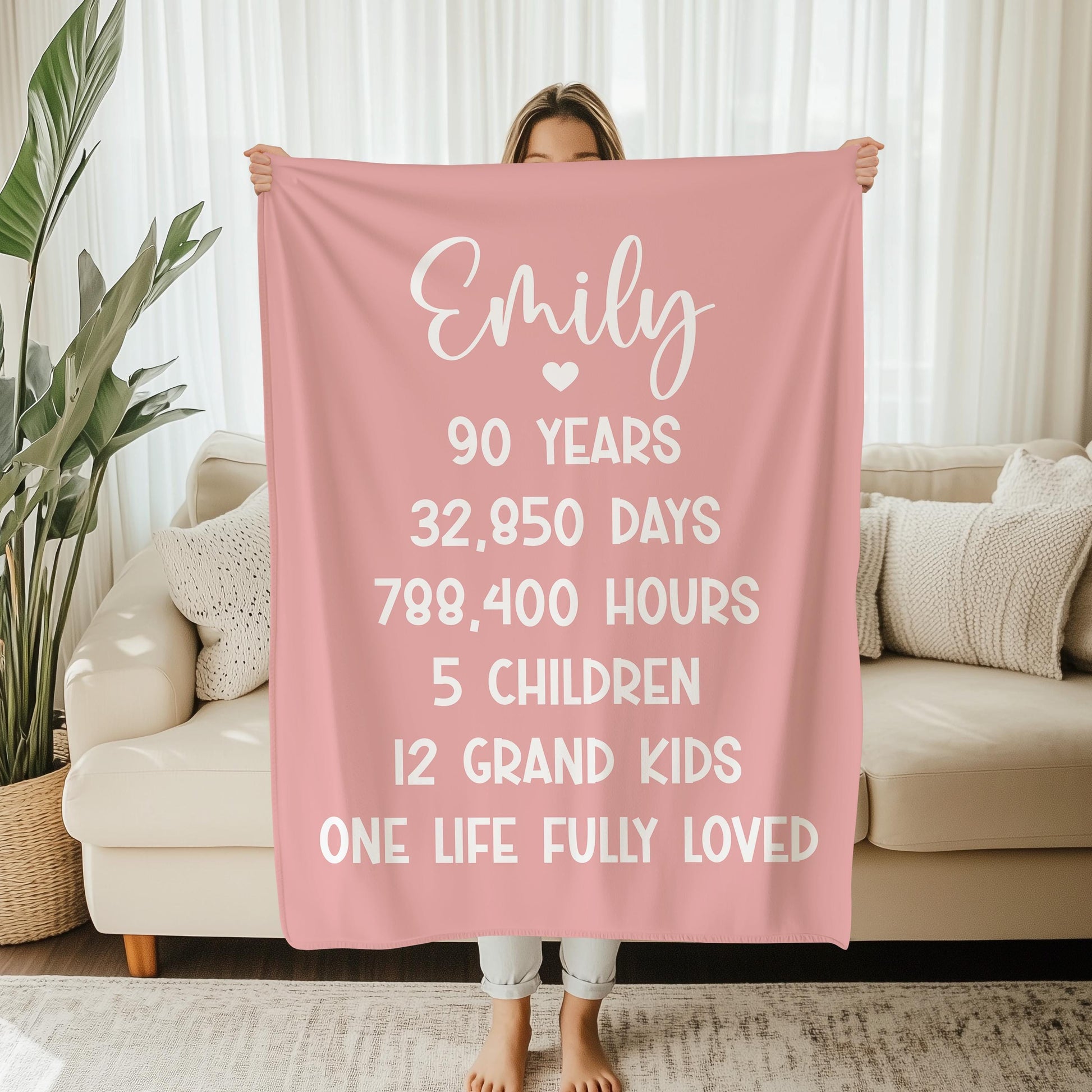 90th Birthday Blanket Gift for Grandma  Grandpa Celebrate 1935 Milestone Blankets