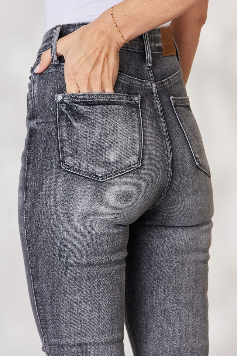 Judy Blue Full Size High Waist Tummy Control Release Hem Skinny Jeans - Premium  - Just $48.76! Shop now at Nine Thirty Nine Design