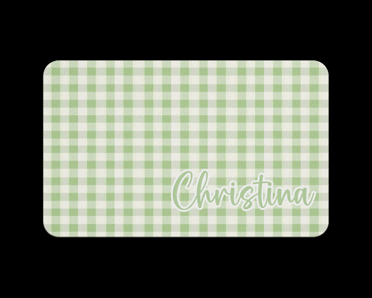 Personalized Pet Food Mat with Pink Bow Coquette Stripes Placemat 