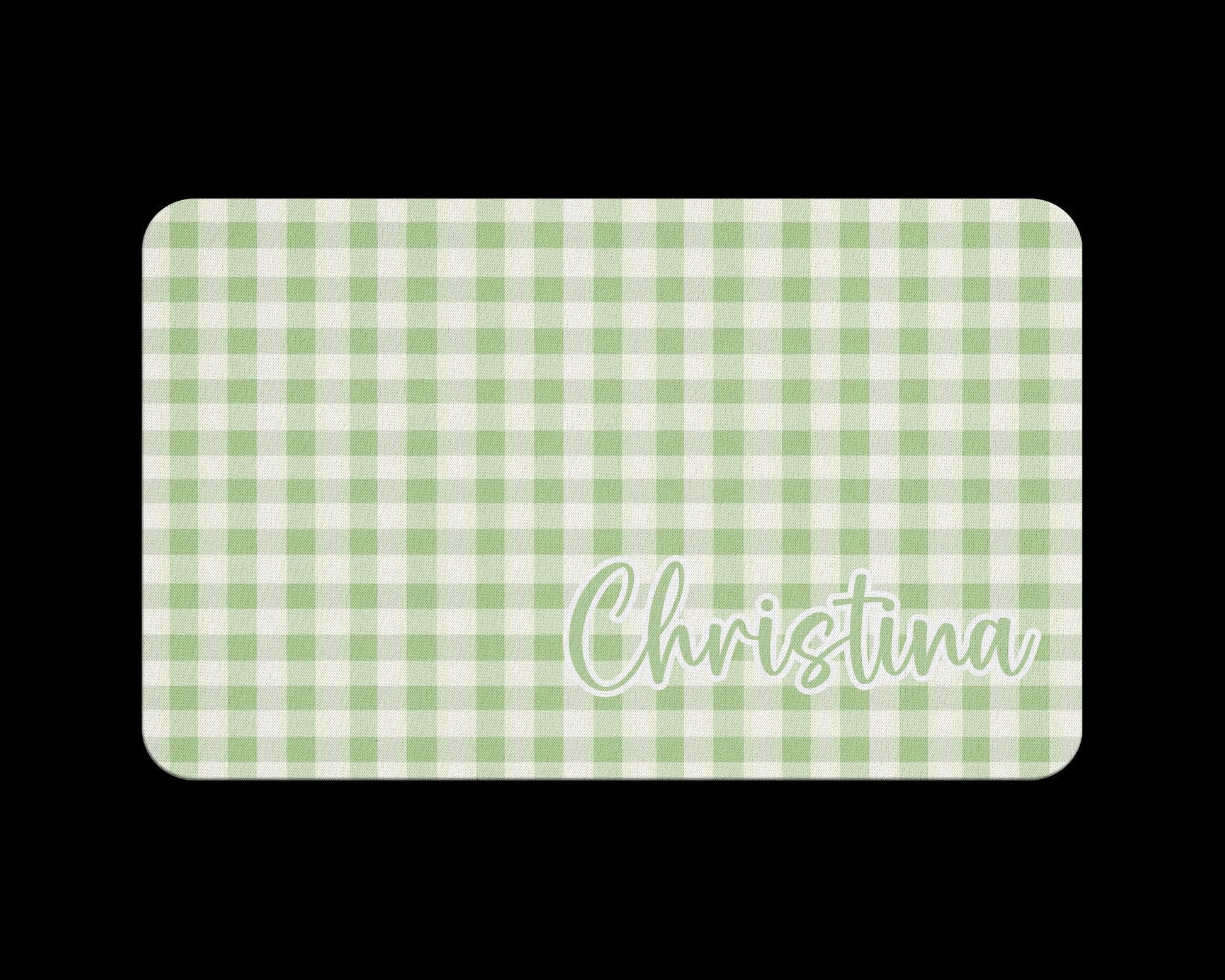 Personalized Pet Food Mat with Pink Bow Coquette Stripes Placemat 