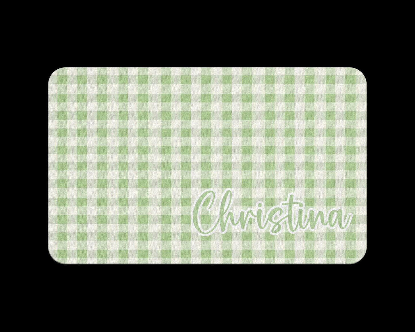 Name Desk Pad, Personalized Mouse Pad, Monogram Preppy Desk Office Decor, Large Desk Blotter, Pink and Green Office Gifts 