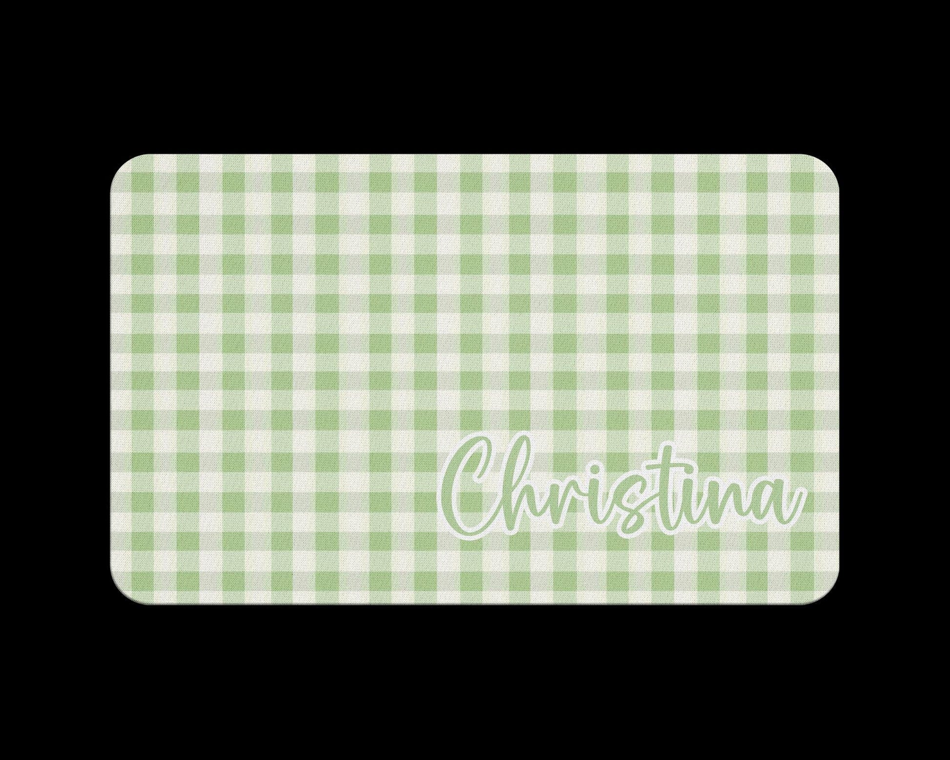Name Desk Pad, Personalized Mouse Pad, Monogram Preppy Desk Office Decor, Large Desk Blotter, Pink and Green Office Gifts 