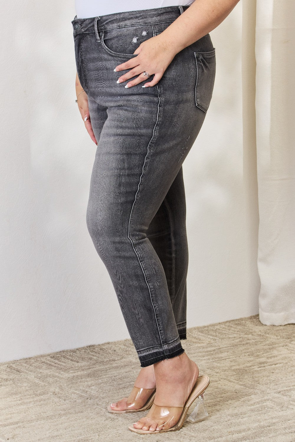 Judy Blue Full Size High Waist Tummy Control Release Hem Skinny Jeans - Premium  - Just $48.76! Shop now at Nine Thirty Nine Design