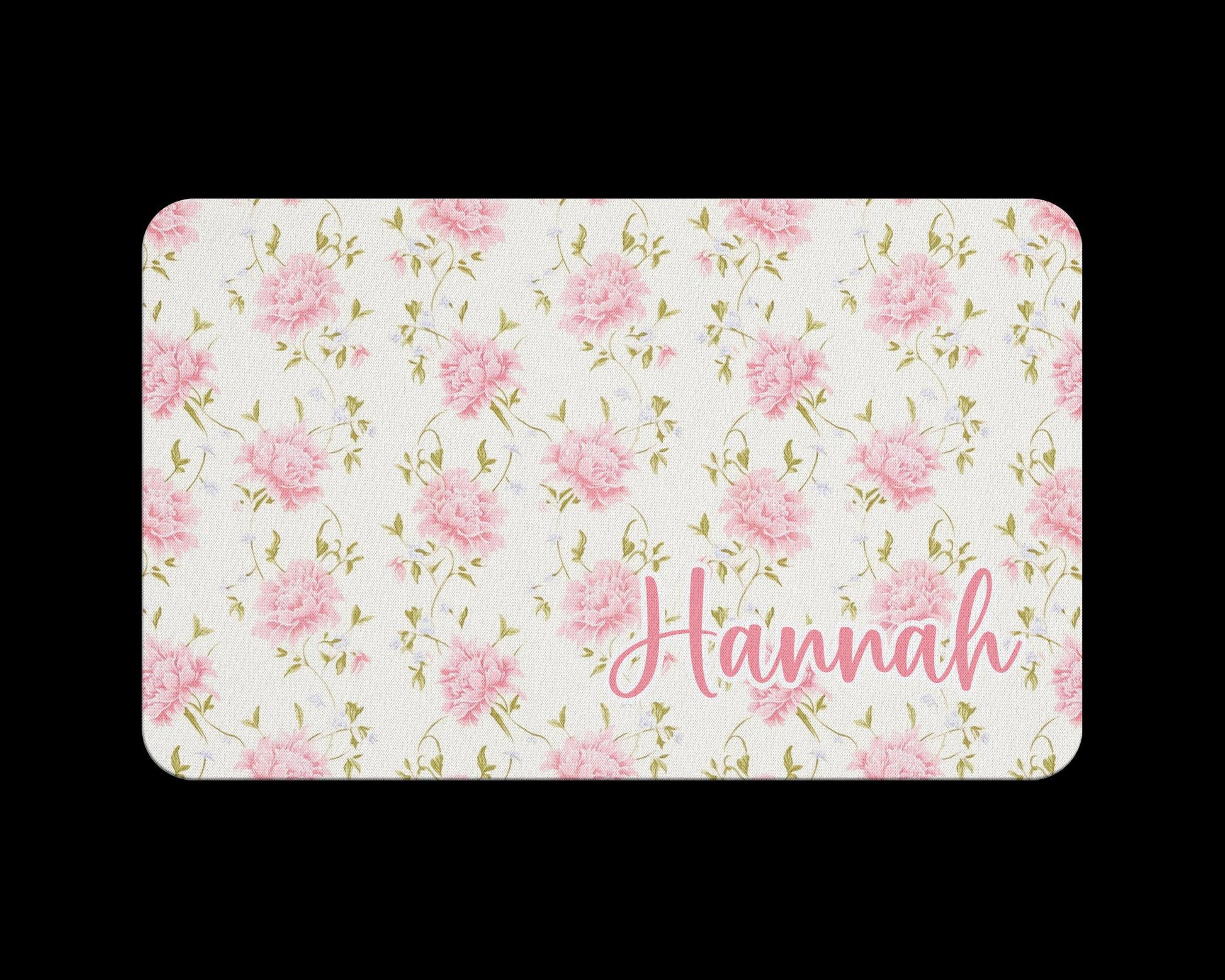 Name Desk Pad, Personalized Mouse Pad, Monogram Preppy Desk Office Decor, Large Desk Blotter, Pink and Green Office Gifts 