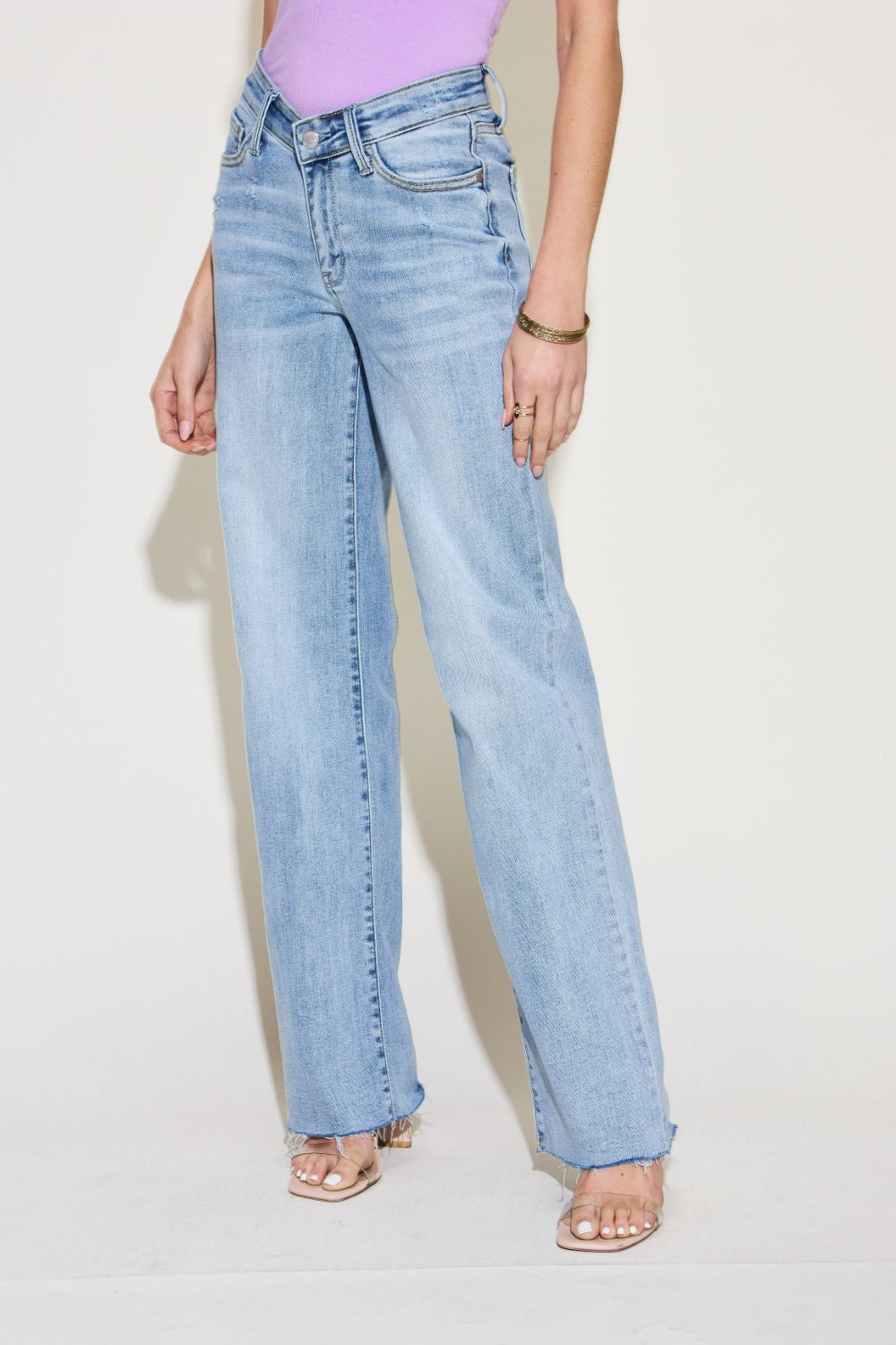 Judy Blue Full Size V Front Waistband Straight Jeans - Premium  - Just $63.72! Shop now at Nine Thirty Nine Design