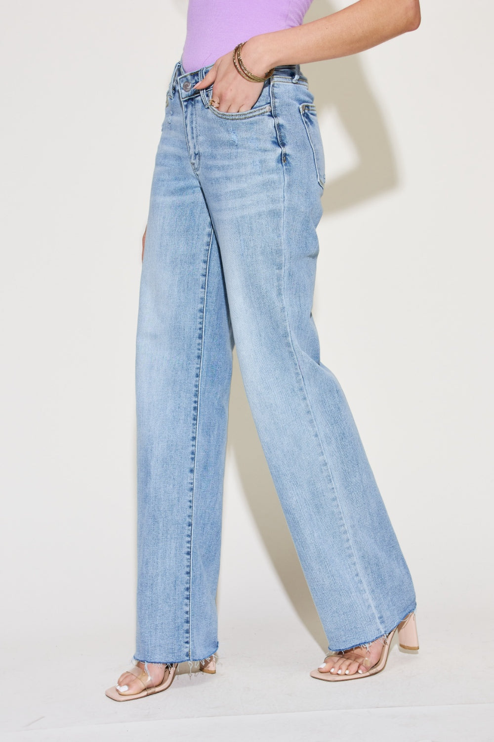 Judy Blue Full Size V Front Waistband Straight Jeans - Premium  - Just $63.72! Shop now at Nine Thirty Nine Design