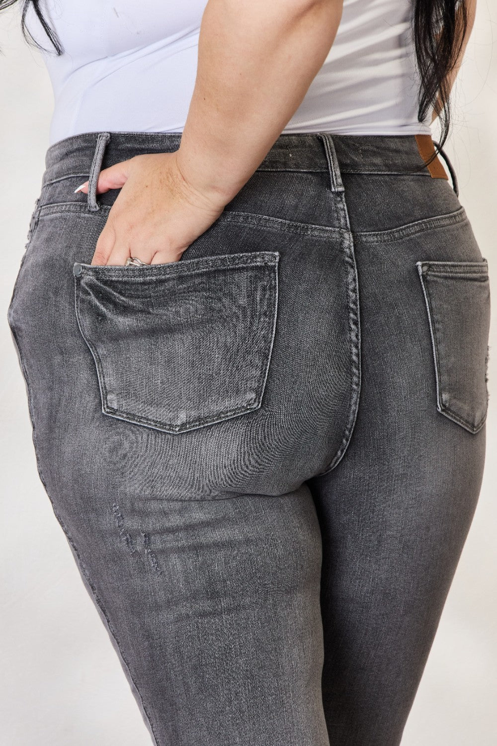 Judy Blue Full Size High Waist Tummy Control Release Hem Skinny Jeans - Premium  - Just $48.76! Shop now at Nine Thirty Nine Design