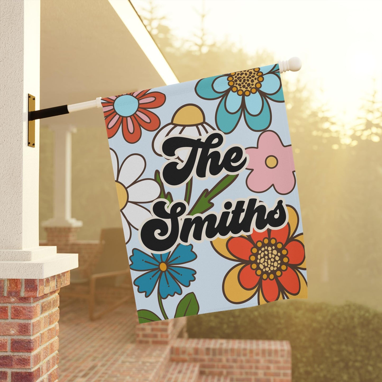 Personalized Retro Flower Garden and Gouse Flag Flags & Windsocks