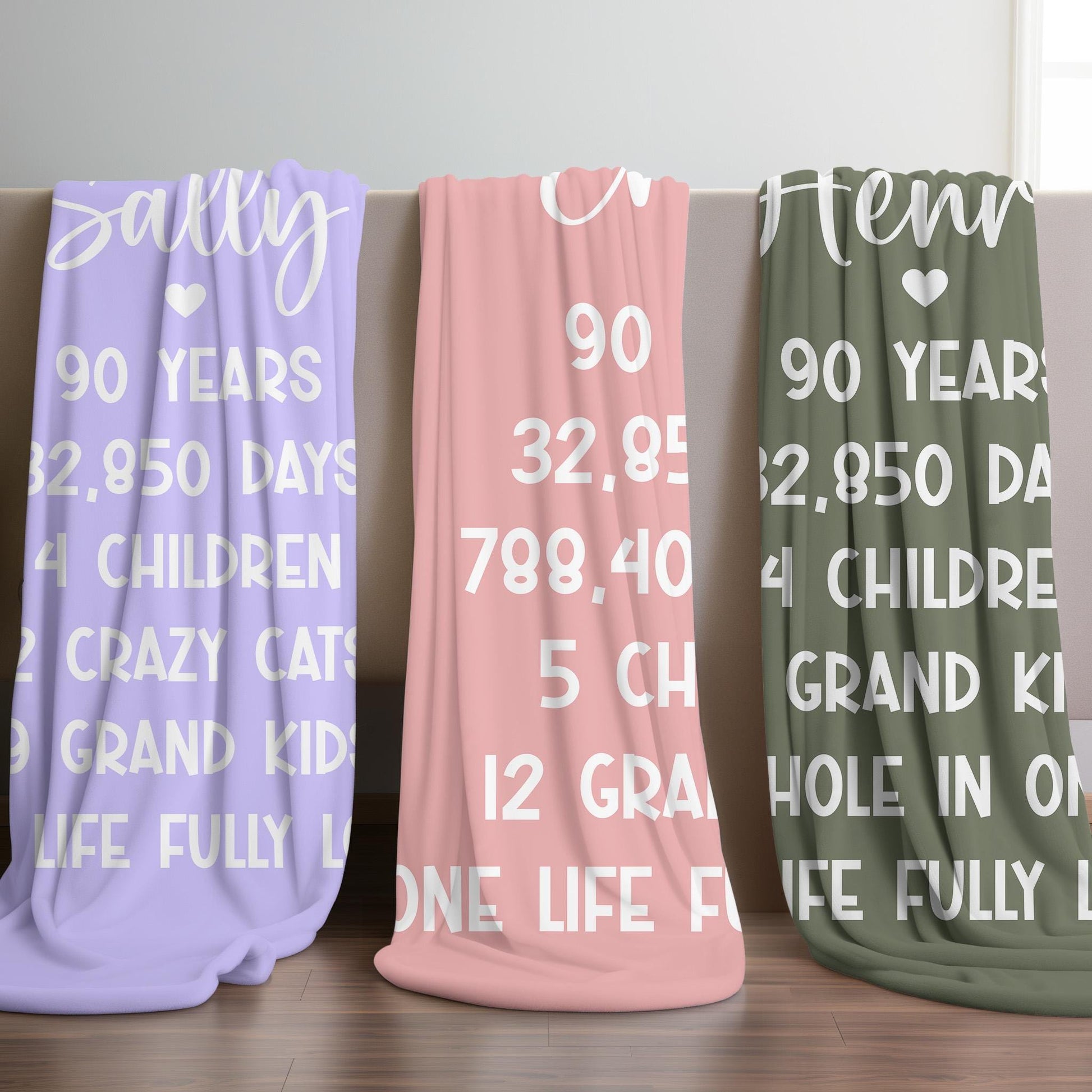 90th Birthday Blanket Gift for Grandma  Grandpa Celebrate 1935 Milestone Blankets