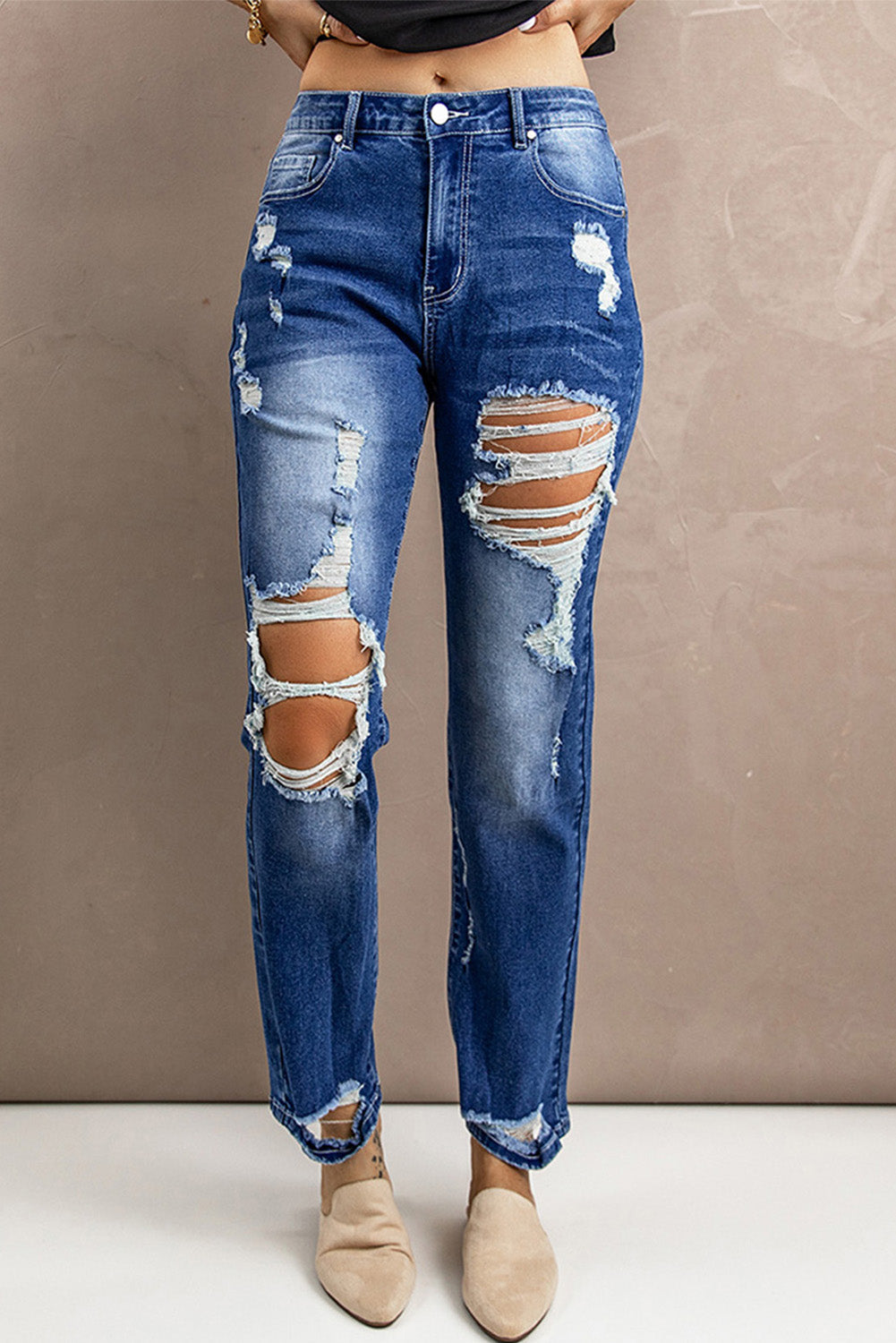 Baeful Distressed High-Rise Jeans with Pockets - Premium Jeans - Just $48! Shop now at Nine Thirty Nine Design