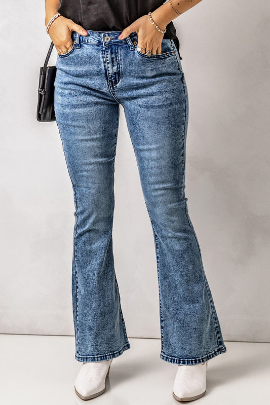 Baeful Vintage Wash Flare Jeans with Pockets - Premium  - Just $41! Shop now at Nine Thirty Nine Design