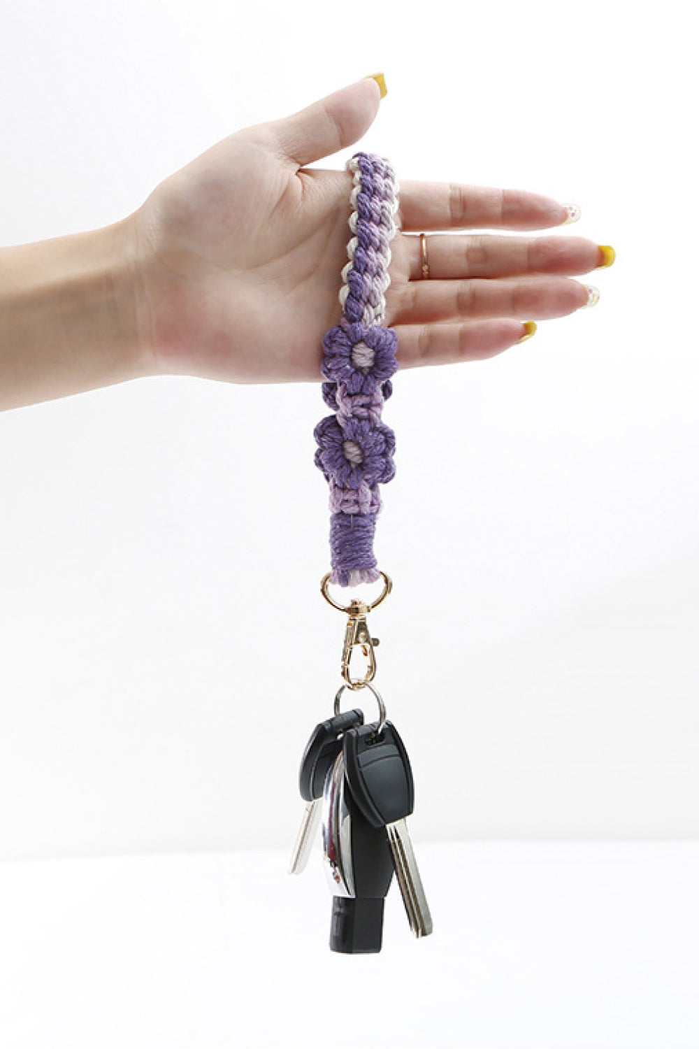 Flower Shape Wristlet Zinc Alloy Closure Macrame Key Chain - Premium Key Chains - Just $8! Shop now at Nine Thirty Nine Design