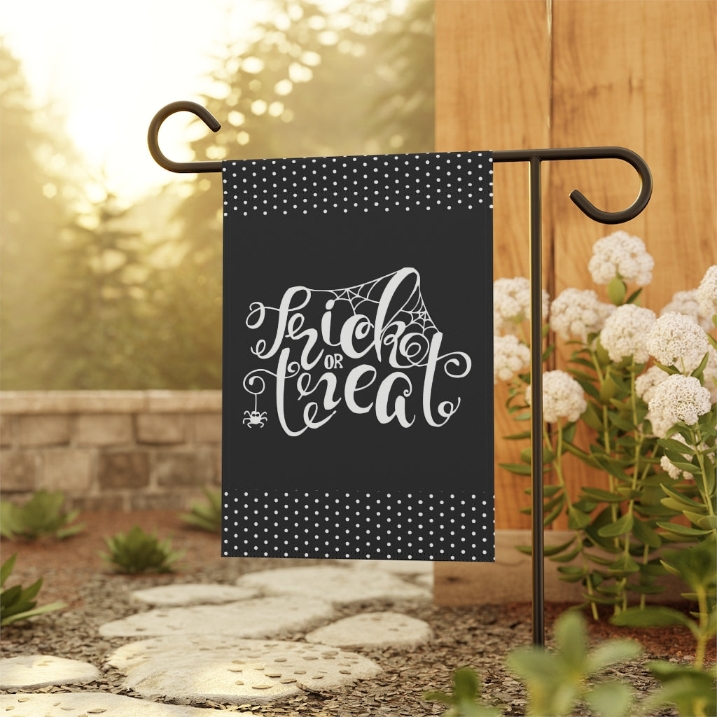 Trick or Treat Black and White Garden Flag - Premium Home Decor - Just $18.99! Shop now at Nine Thirty Nine Design