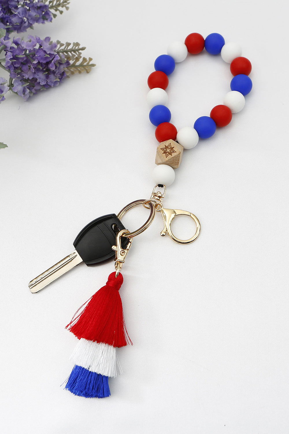 Contrast Tassel Silicone Bead Wristlet Key Chain - Premium Key Chains - Just $12! Shop now at Nine Thirty Nine Design