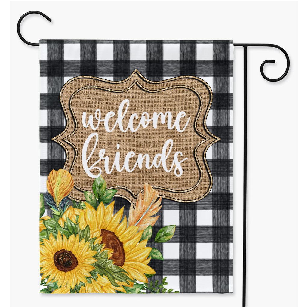 Welcome Friends Sunflower House Flag - Premium Flags - Just $29.99! Shop now at Nine Thirty Nine Design