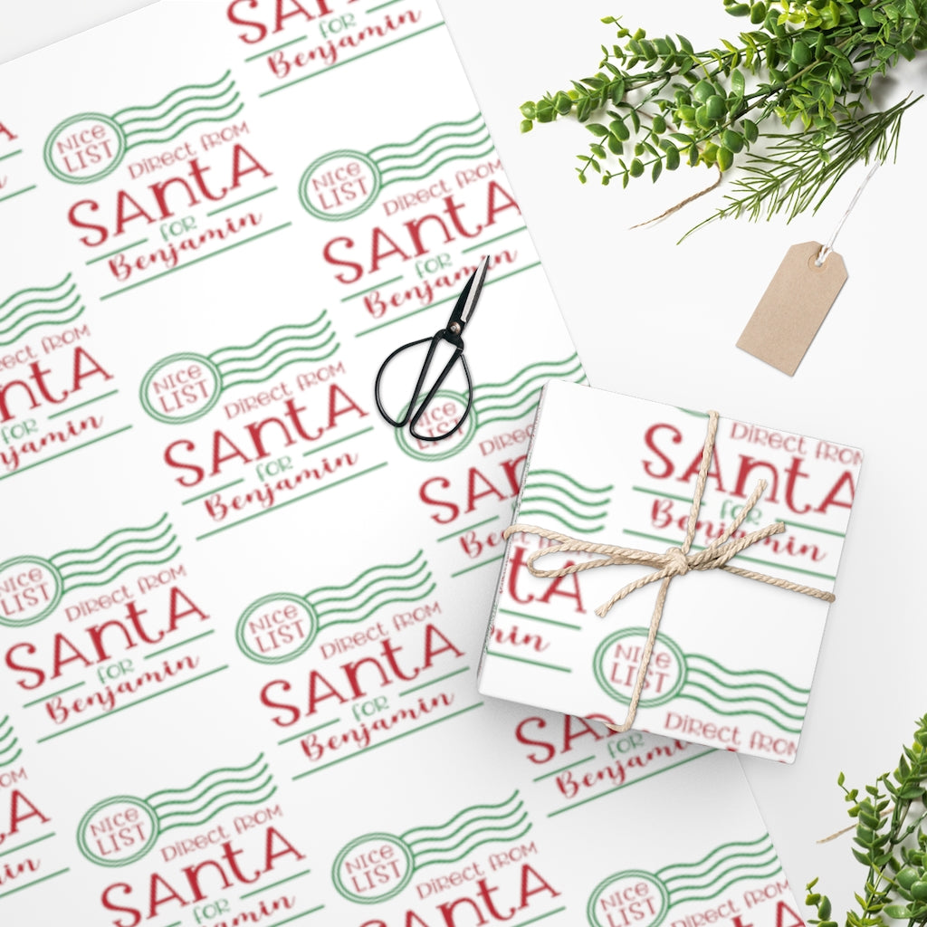 Custom Wrapping Paper, From Santa, Nice List, Kraft Colored - Premium Home Decor - Just $18.99! Shop now at Nine Thirty Nine Design