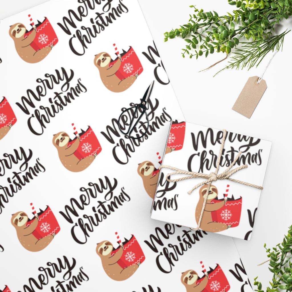 Sloth Wrapping Paper | Christmas gift | Christmas Wrapping paper | Sloth Coffee gift wrap | Chirstmas Sloth Paper | Sloth Lover Gift - Premium Home Decor - Just $17.50! Shop now at Nine Thirty Nine Design