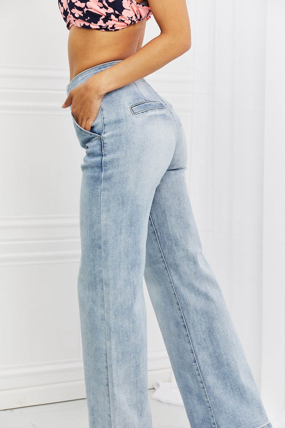 RISEN Full Size Luisa Wide Flare Jeans - Premium  - Just $69! Shop now at Nine Thirty Nine Design