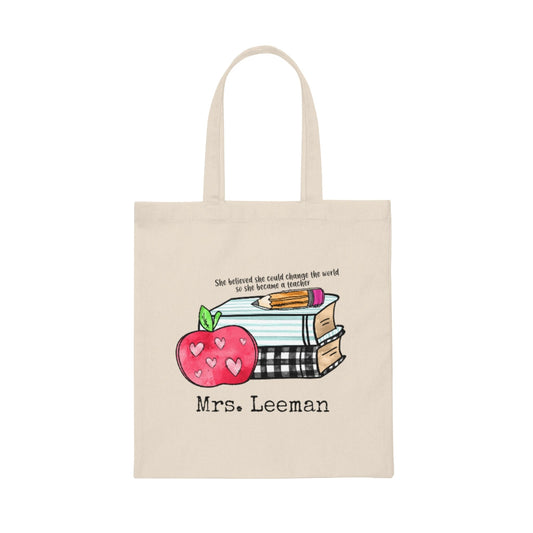 Personalized Teacher Bag, Custom Teacher Tote Bag, Teacher Appreciation Gift, Canvas Tote Bag - Premium Bags - Just $14.99! Shop now at Nine Thirty Nine Design