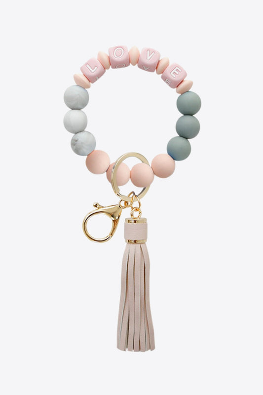 LOVE Beaded Keychain with Tassel - Premium Key Chains - Just $10! Shop now at Nine Thirty Nine Design