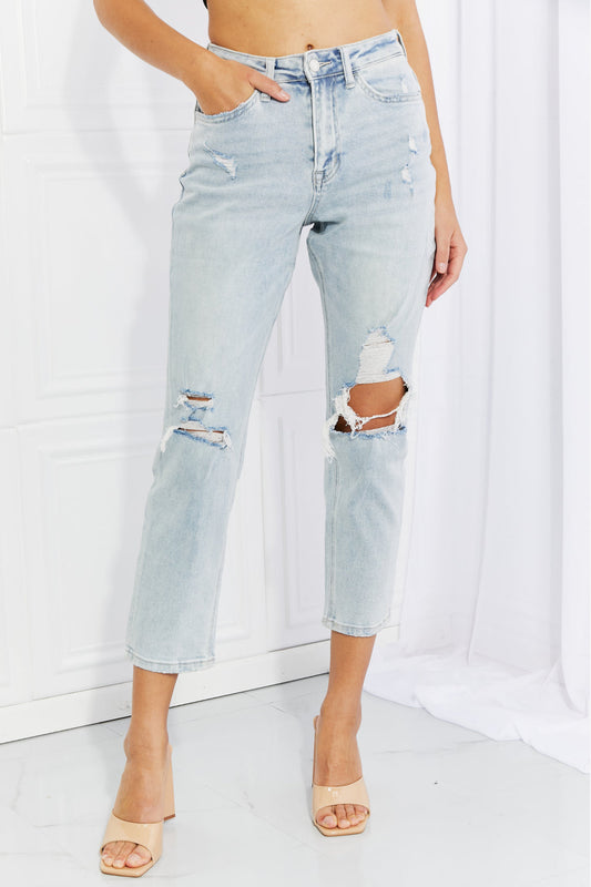 Vervet by Flying Monkey Stand Out Full Size Distressed Cropped Jeans - Premium  - Just $64! Shop now at Nine Thirty Nine Design